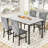 Modern Style 5 Pieces Dining Table Set For 4, Faux Marble Dining Room Table Set With Velvet Upholstered Dining Chairs, MDF Table Top And Metal Frame Dinette Set For Small Space-1994465417