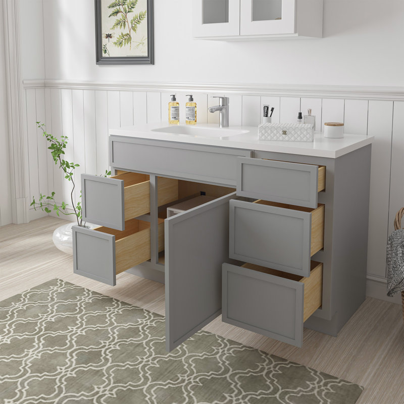 Base de meuble-lavabo simple 51 po seulement, Gris