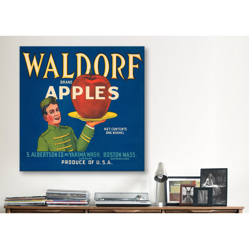« affiches waldorf apples », affichez des étiquettes sur toile, H 12 po x l 12 po x P 1,5 po