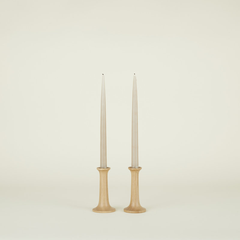 Simple Candle Holder - Small, 5.5" H x 3.5" W x 3.5" D, Oak