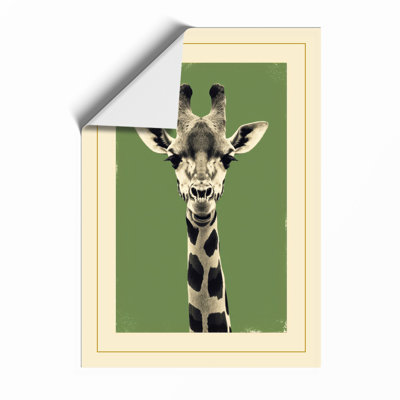 Giraffe Facing Forward Modern - Framed Print
