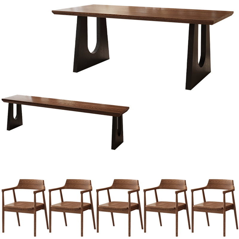 American Style Solid Wood Rectangular Dining Table