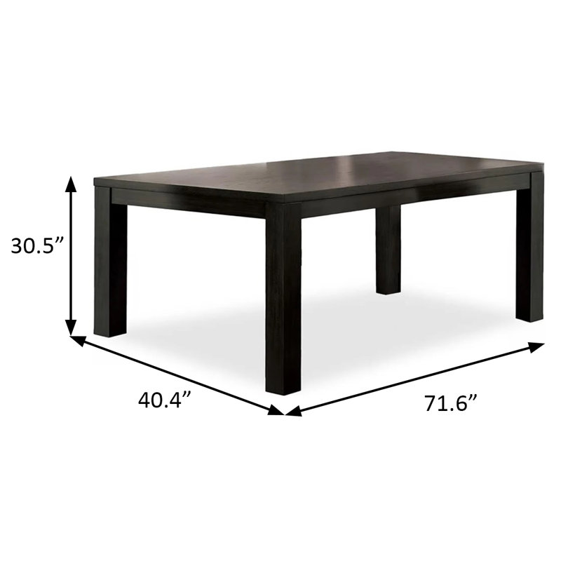 71.6" W Transitional Dining Table, Antique Black/Gray