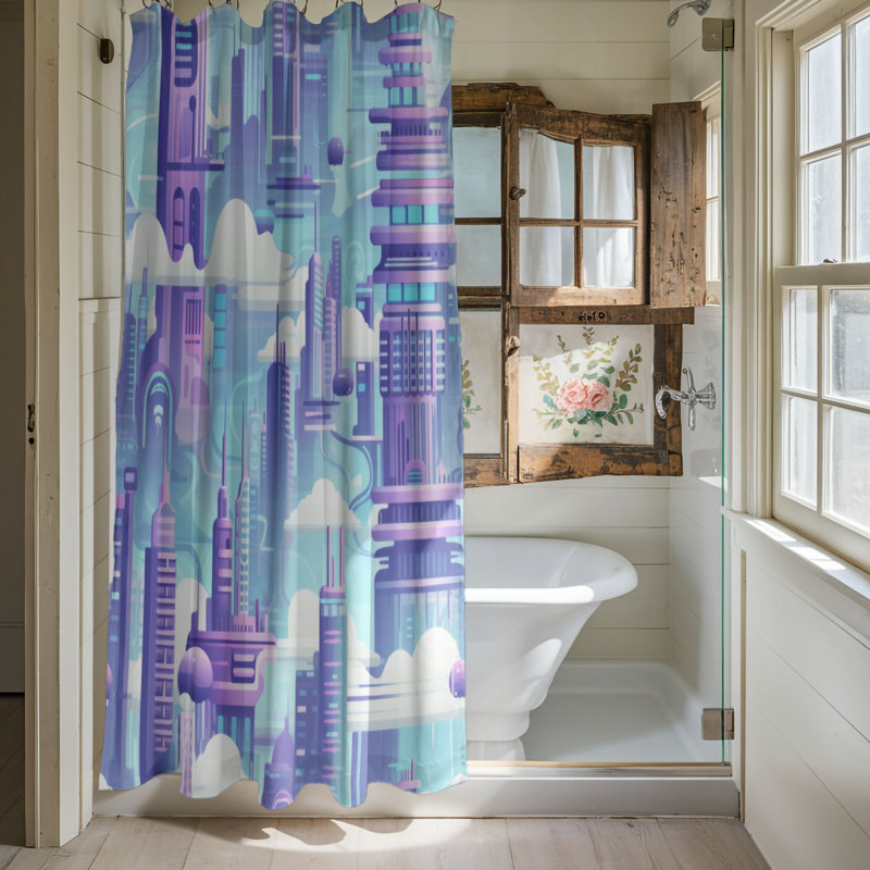Radiant Lights - Rideau de douche Premium, H 74 po x l 71 po
