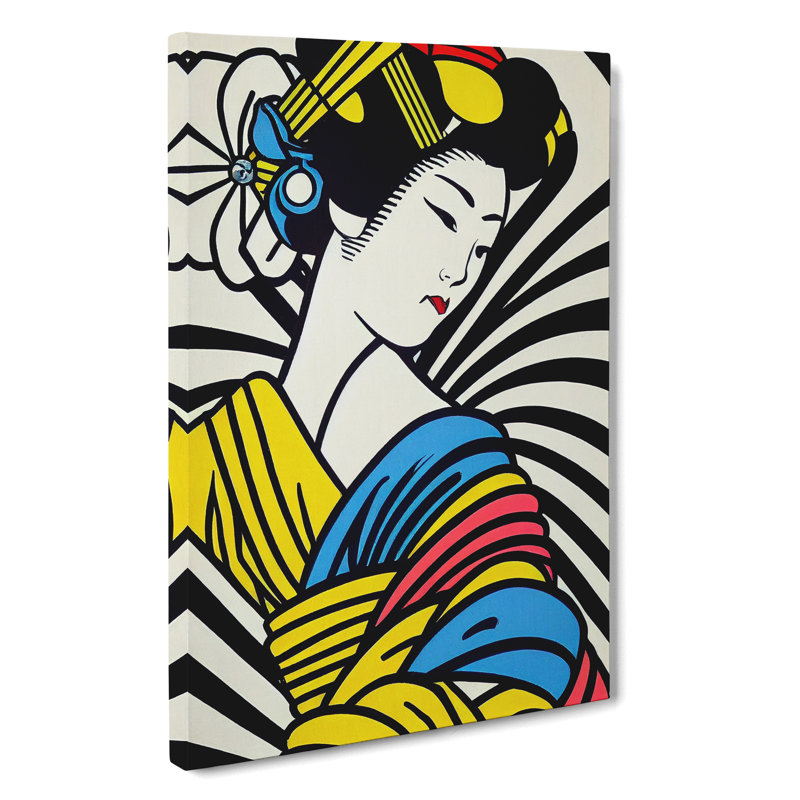 Geisha Pop Art - Wrapped Canvas, 76cm H x 50cm W x 3cm D