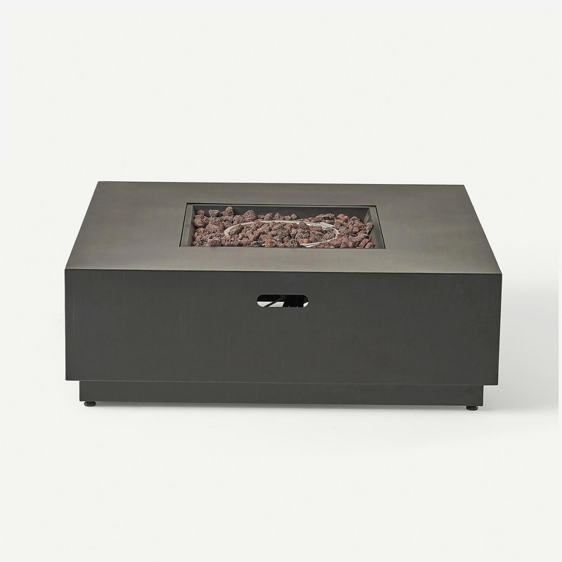 Foyer carré en fer de 40 pouces - 50 000 BTU (sans couvercle), Gris foncé