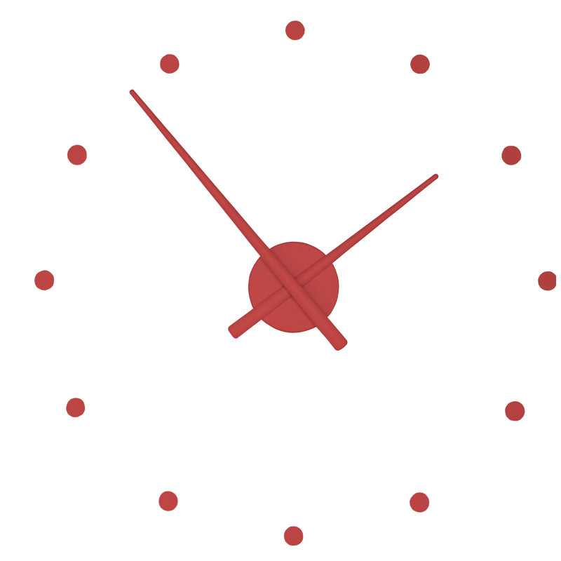 OJ Analog Wall Clock, Red, Large