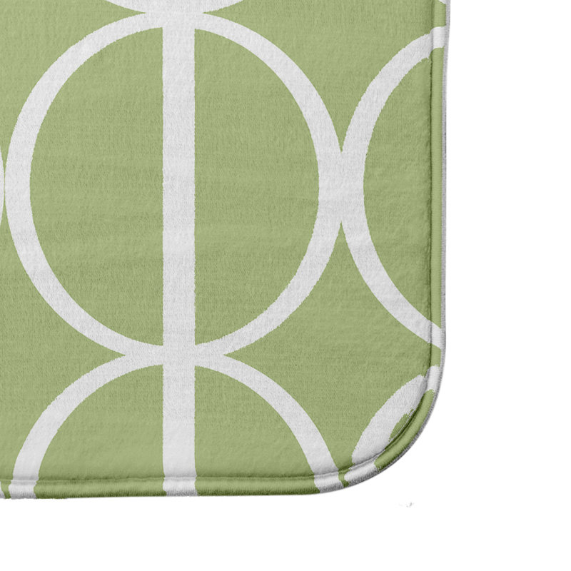 Tapis de bain ovale Go Round Lemmon, H 18 po x L 30 po, Vert