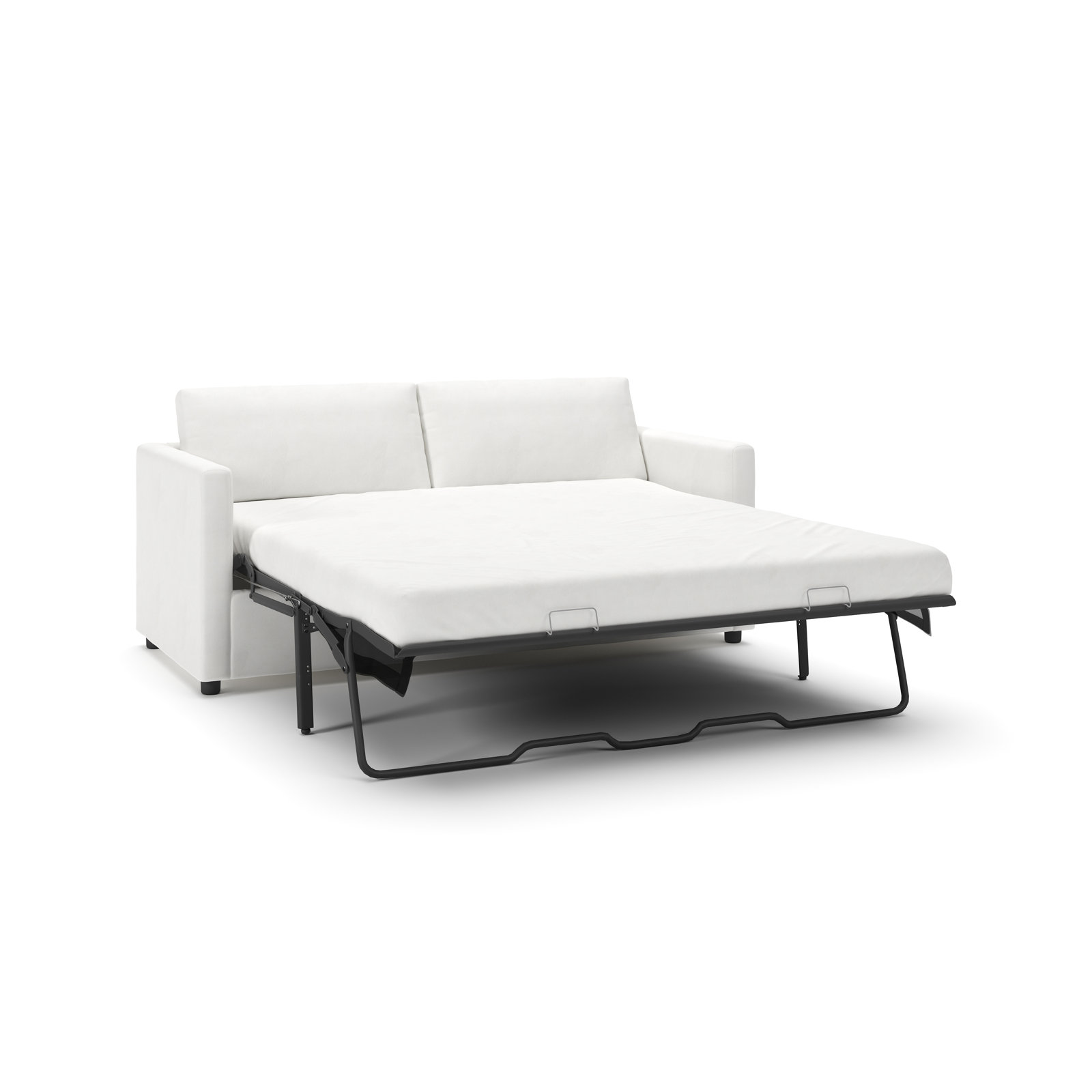 Godwin 75'' Upholstered Sleeper Sofa, Classic Bleach White Twill