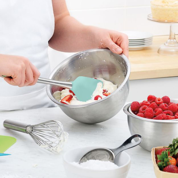 Flex-Core Spatula Stainless Steel Handle, Aqua