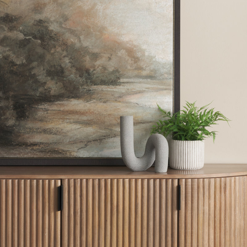 Resin Textured Concrete Gray Decorative Object, Gray