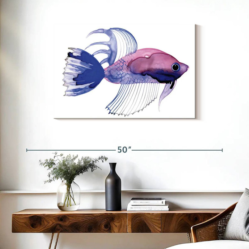 Purple Fish Mini, 24" H x 36" W