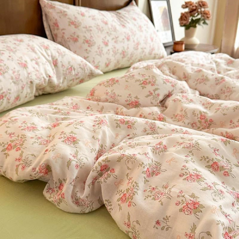 Ensemble de housse de couette Floral, Housse de couette pour très grand lit et 2 taies 