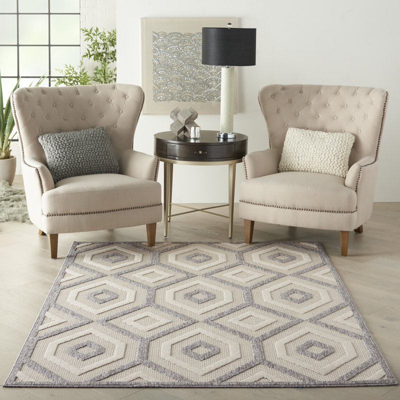 Geometric Indoor / Outdoor Rug, Rectangle 6' x 9'