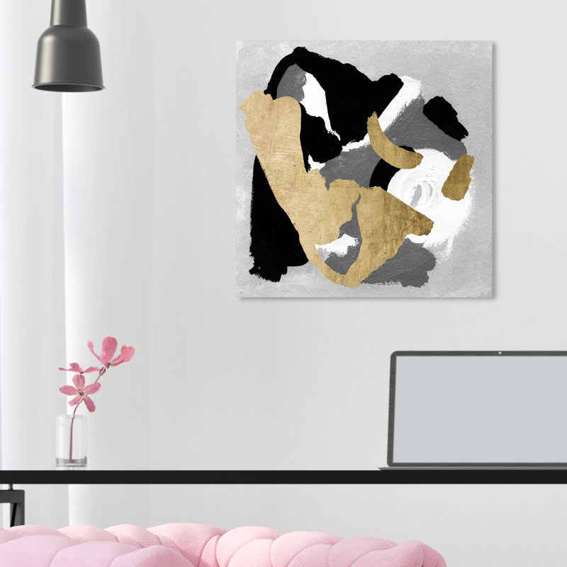 «When Black and White Meet», peinture sur toile, H 40 po x l 40 po, Toile tendue