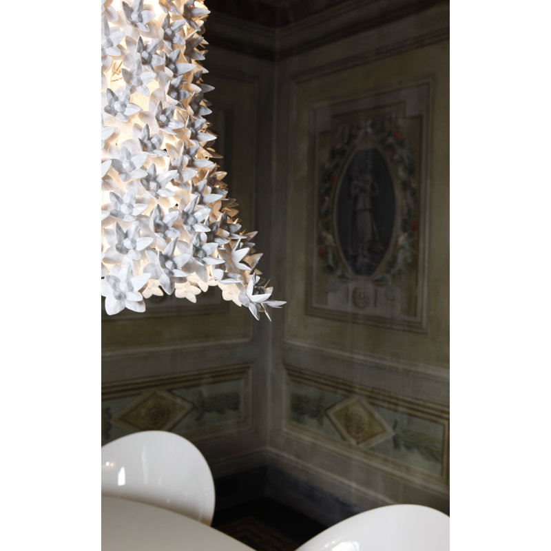 Bloom 9 - Light LED Chandelier, Matte White, White