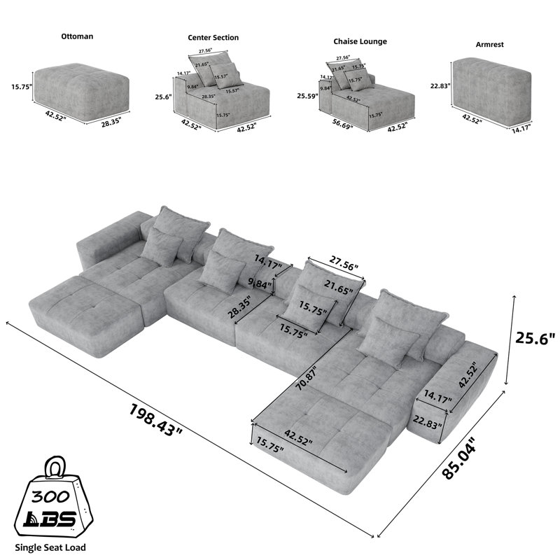 Canapé modulaire surdimensionné Boneless, Noir