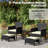 2-Person Patio Furniture Set with Ottomans and Coffee Table