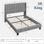 Upholstered Bed Frame with Channel Tufted Headboard-173185129-151398479