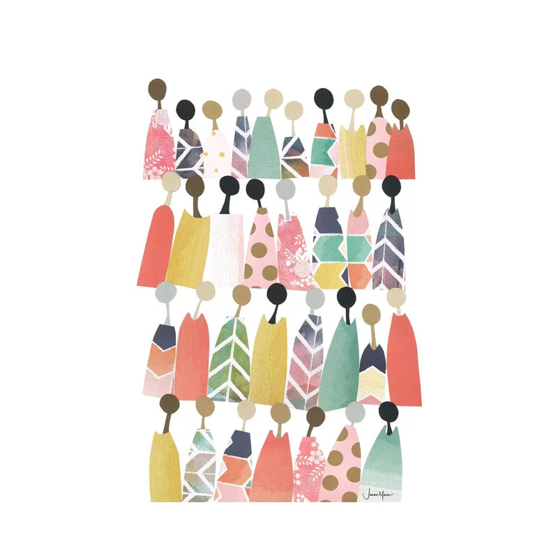 Pastel Rainbow People - Painting on Canvas, 66.04 cm H x 45.72 cm W x 1.91 cm D, Wrapped Canvas