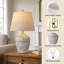 Lampe de table de style campagnard 21 pouces pour chambre à coucher de salon, lampe de chevet moderne en céramique avec abat-jour en lin