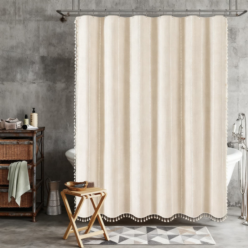 Ensemble de rideau de douche Farmhouse, Beige