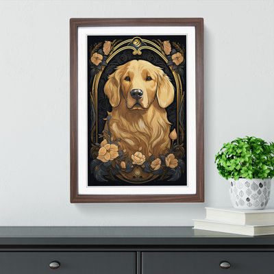 Golden Retriever Nouveau - Framed Print