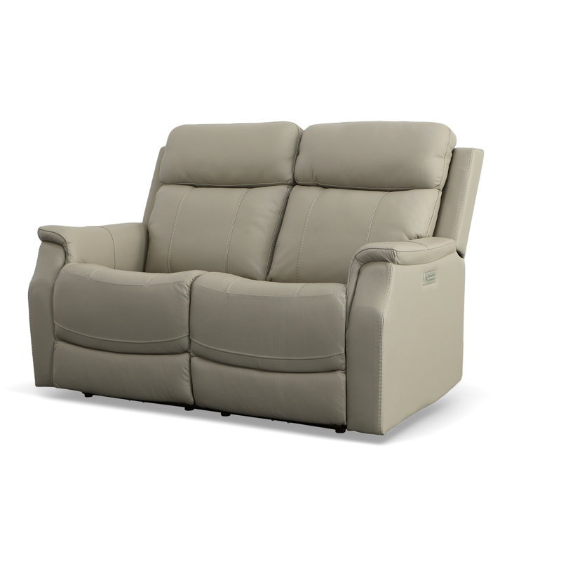 Eamon Reclining Sofa with Power Headrests & Lumbar, Gray