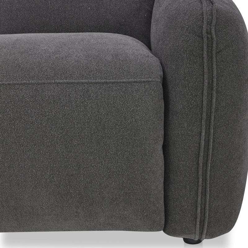 Pompeo 86'' Upholstered Reclining Sofa, Elite Charcoal Gray Boucle