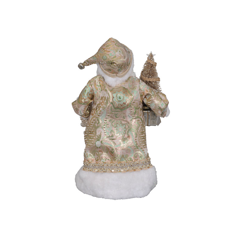 Champagne Coastal Santa Figurine