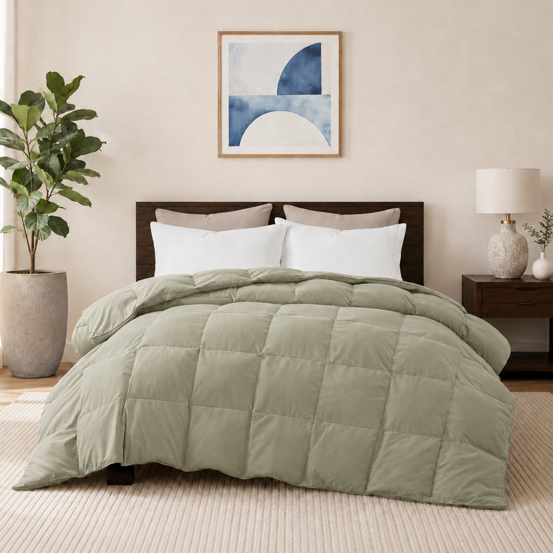  Insertion de couette en duvet synthétique toutes saisons Luxury, Édredon très grand californien, Vert sauge