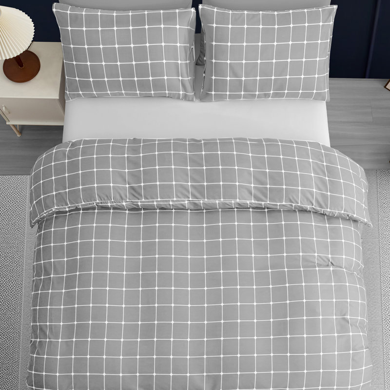 Premium Duvet Cover Set Double Brushed Microfiber Reversible With Zipper Closure & Corner Ties