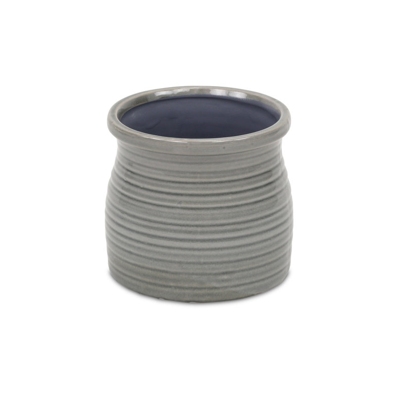 Pot à fleurs en céramique Mott, Gris, H 4,75 po x l 5 po x P 5 po