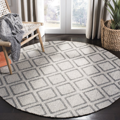 Tapis argent / gris foncé en laine touffeté à la main Costillo