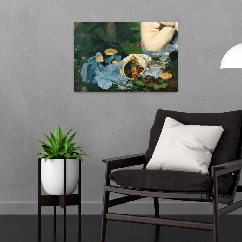 Déjeuner sur l'Herbe, 1863 Impressionniste Abstrait Contemporain Cerise Fruit Wall Art Print, H 16 po x l 24 po
