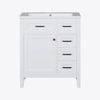 Armoire de salle de bain avec tiroirs 30 po