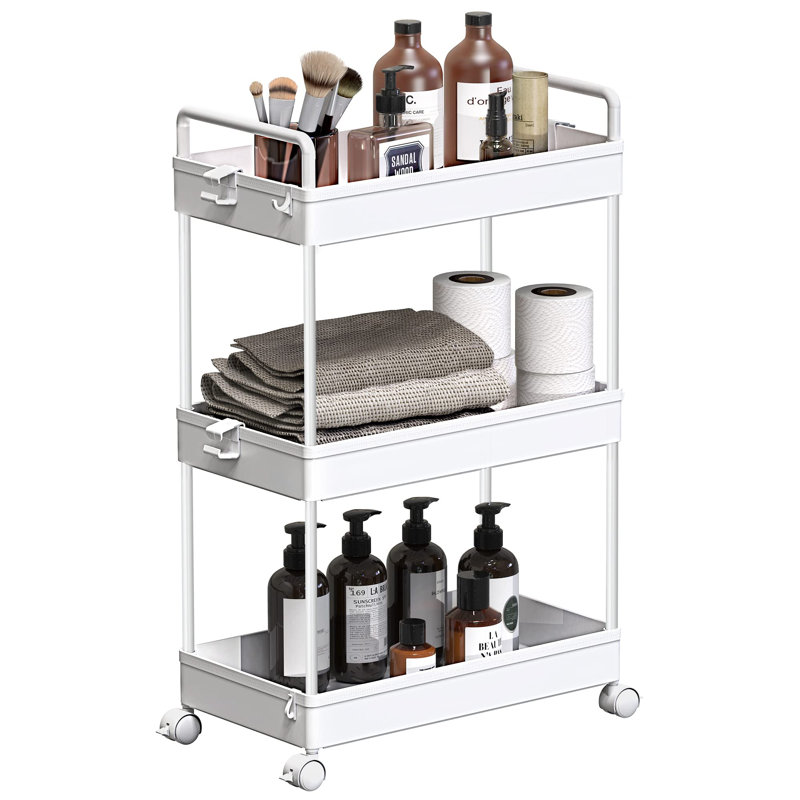 Lidia 66.5cm H x 40.1cm W Utility Cart with Wheels, White