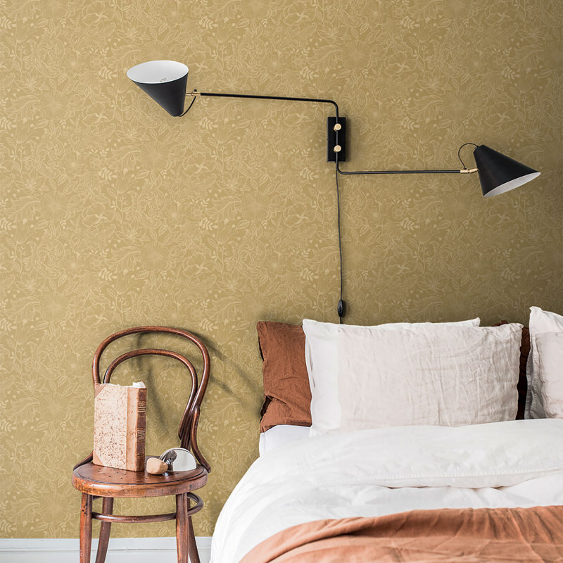 Cahterine 10.05m x 53cm Wallpaper Roll, Ochre