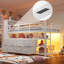 Lit mezzanine Nook Twin Low en métal pour enfants avec tiroirs de rangement et éclairage DEL-135825274