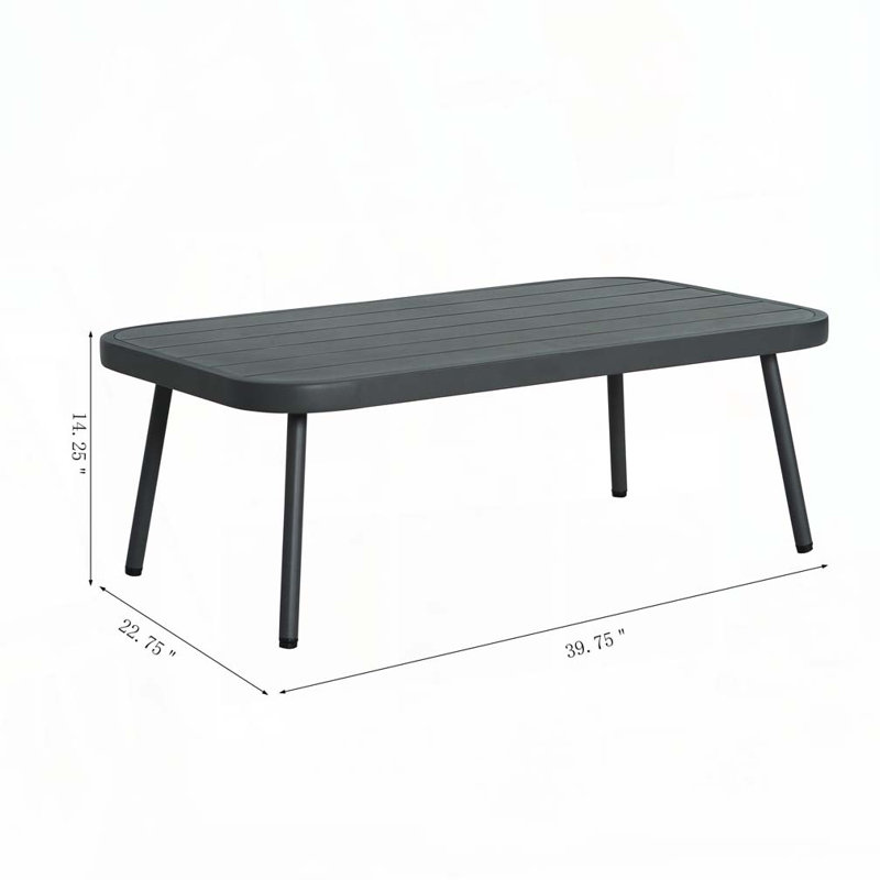 Causeuse et table d'extérieur, Gris foncé