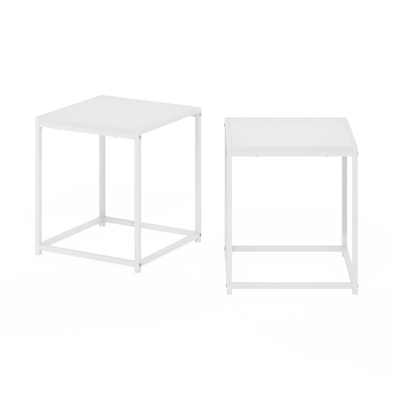 Wrought Studio™ Marializ Modern Living End Table, Solid White/White, Set of 2