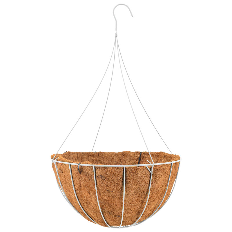Pot à fleurs suspendu en métal Roemer, 12", Blanc
