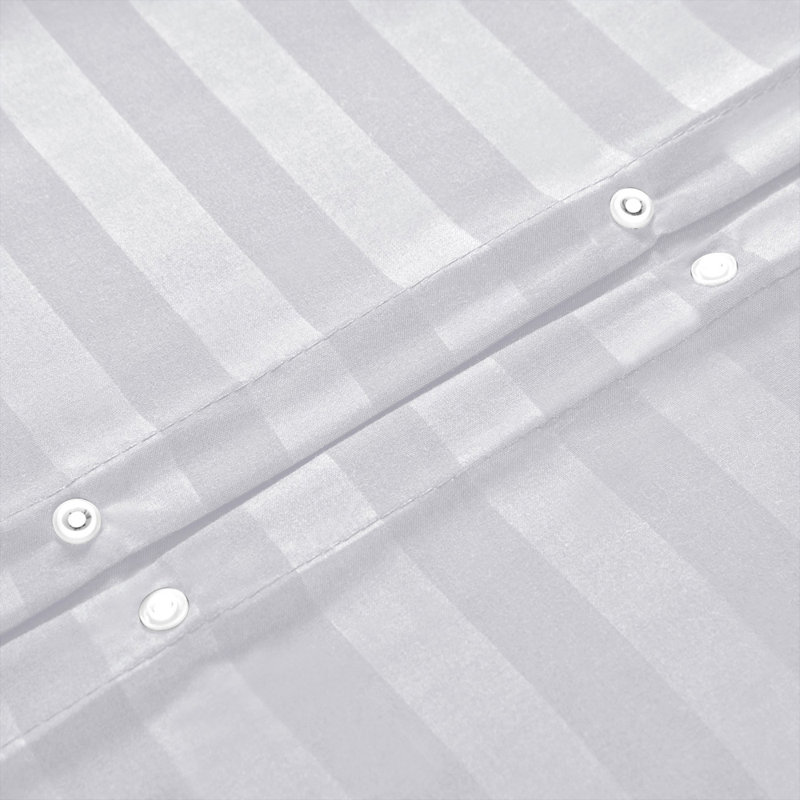 Microfibre 250 Thread Count Reversible Modern & Contemporary Reversible Duvet Cover Set, White, Single