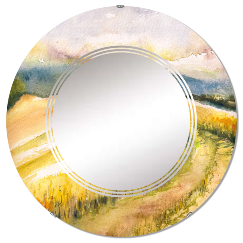 Miroir mural rond champêtre italien, 24 po x 24 po