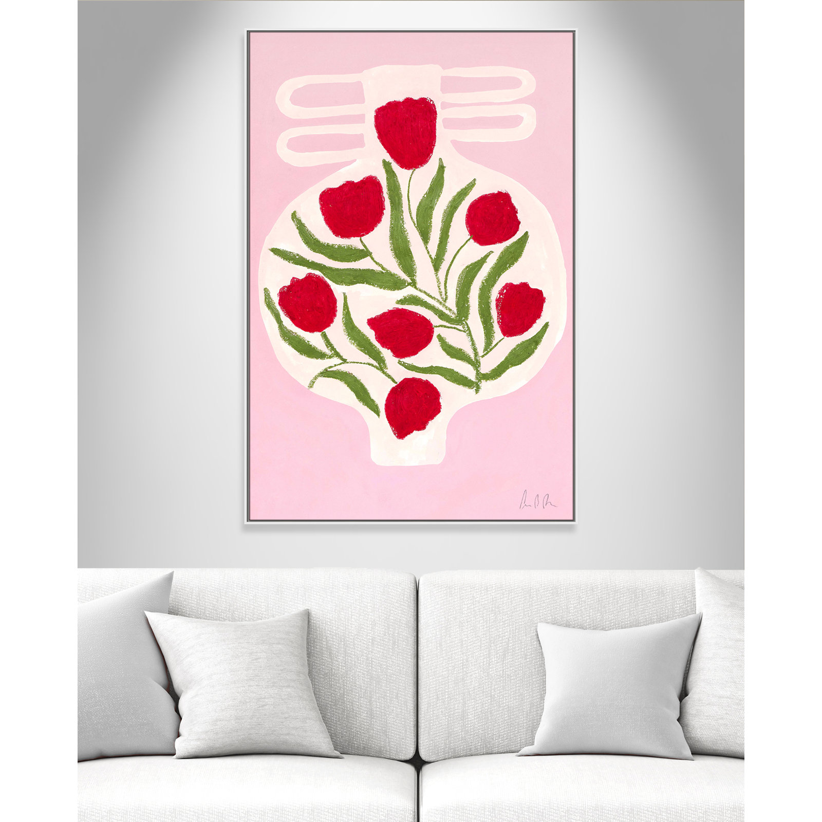 Vase No. 02 Print by Camilla Bergqvist, White, 61.5" H x 41.5" W