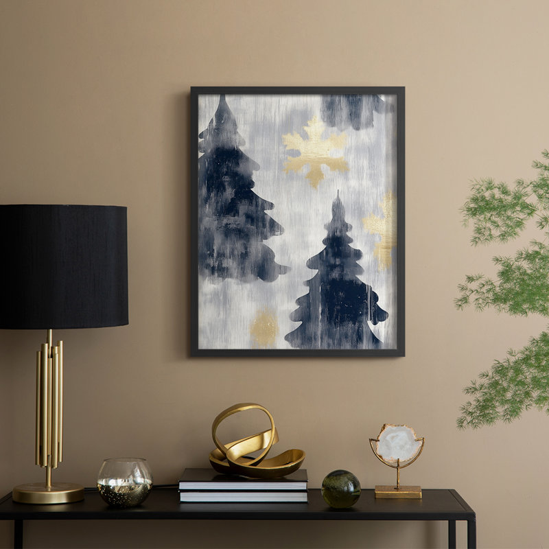 «Christmas Holiday Art» CCLxxix, reproduction d'art encadrée - bois massif, Noir, noir, noir, noir, H 21 po x l 17 po