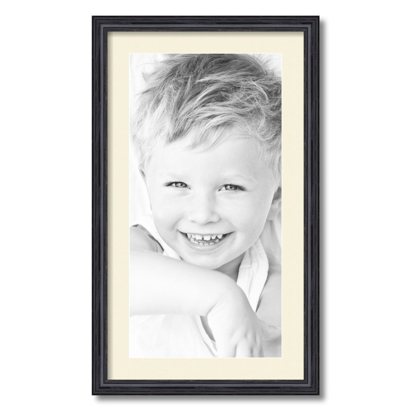 Cadre 12 po x 24 po simple noir mat, Ivoire