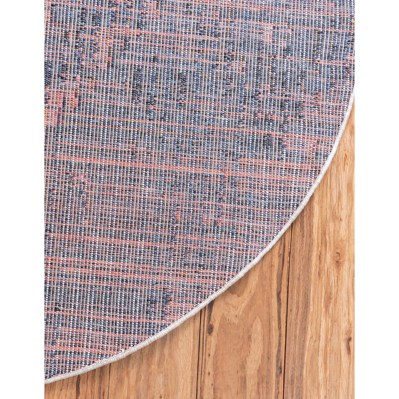 Tapis multicolore abstrait Victorville, Rond 4 pi