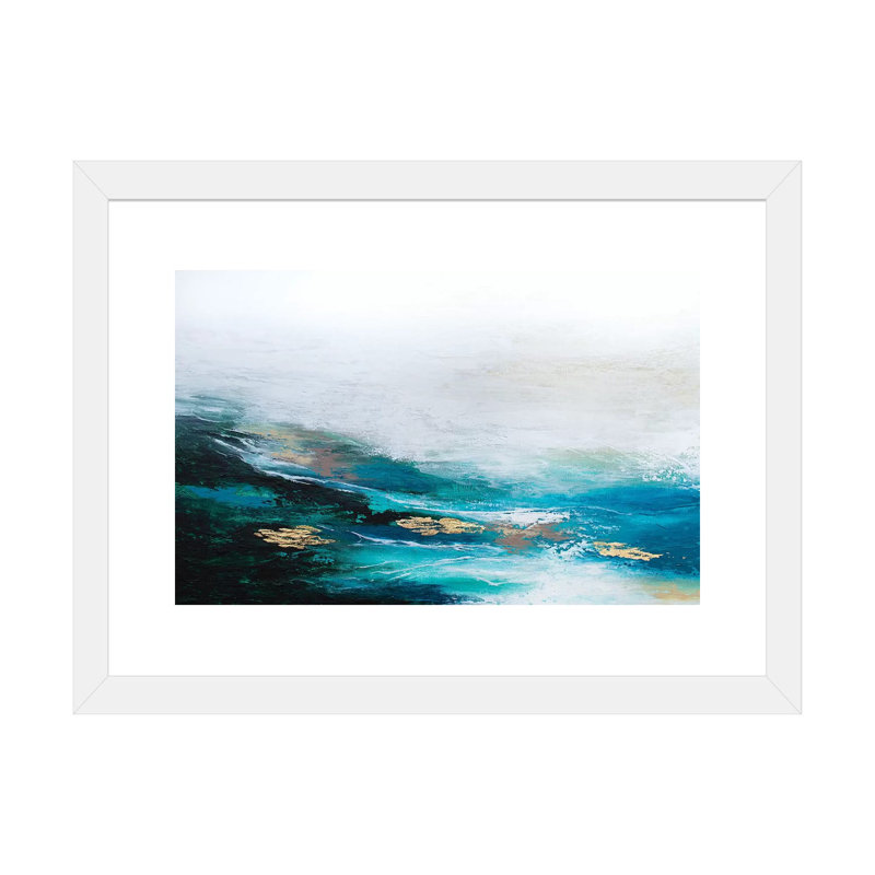 Verdant Wave - reproduction d'art, Papier encadré blanc, H 16 po x l 24 po x P 1 po