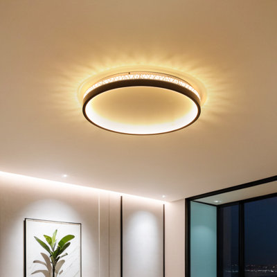 Deontee Modern Dimmable LED Flush Mount Ceiling Light With Remote Control (Set of 2)